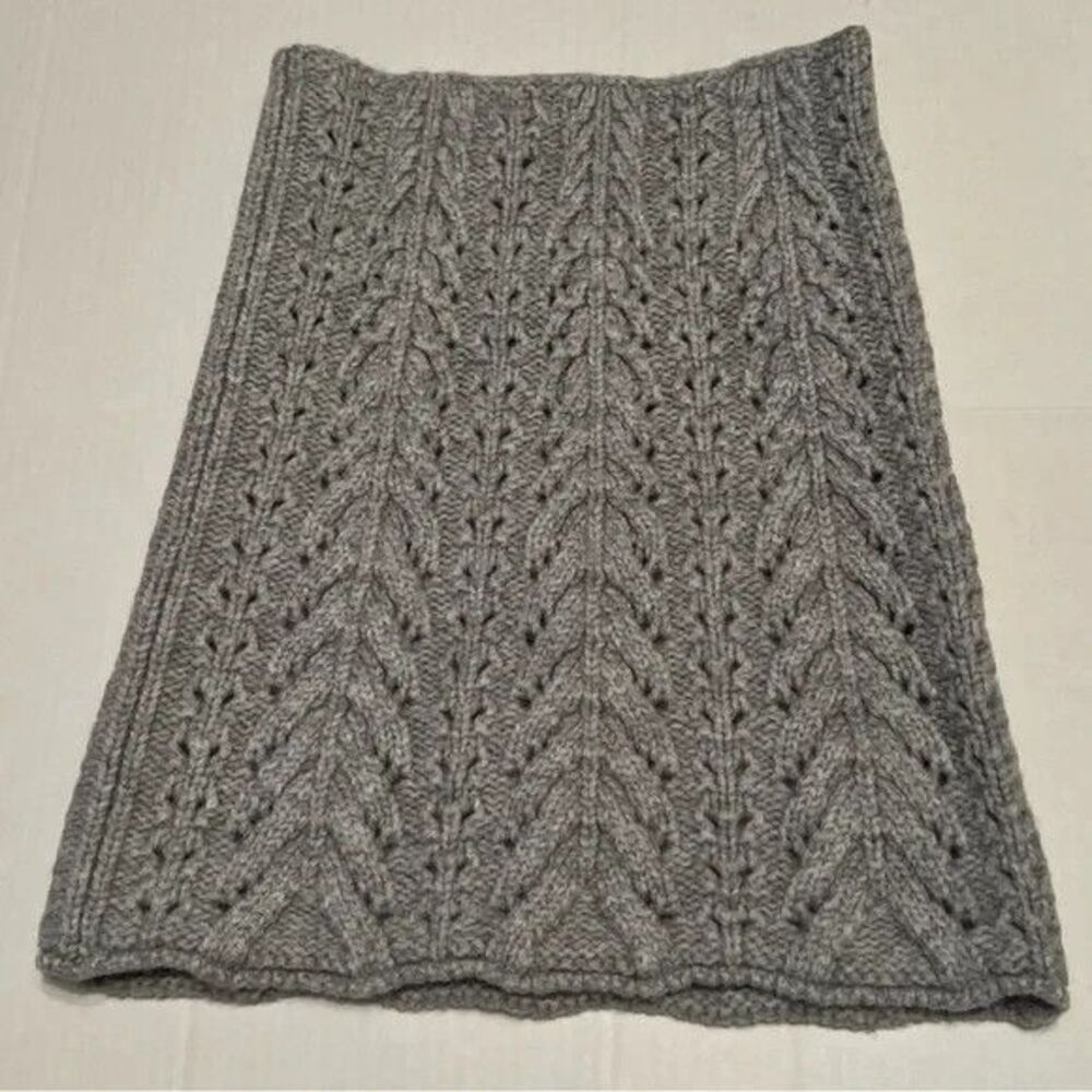 Luxton S-M 91%Wool 9%Cashmere Turtleneck Warmer Scarf gray/Great Gift